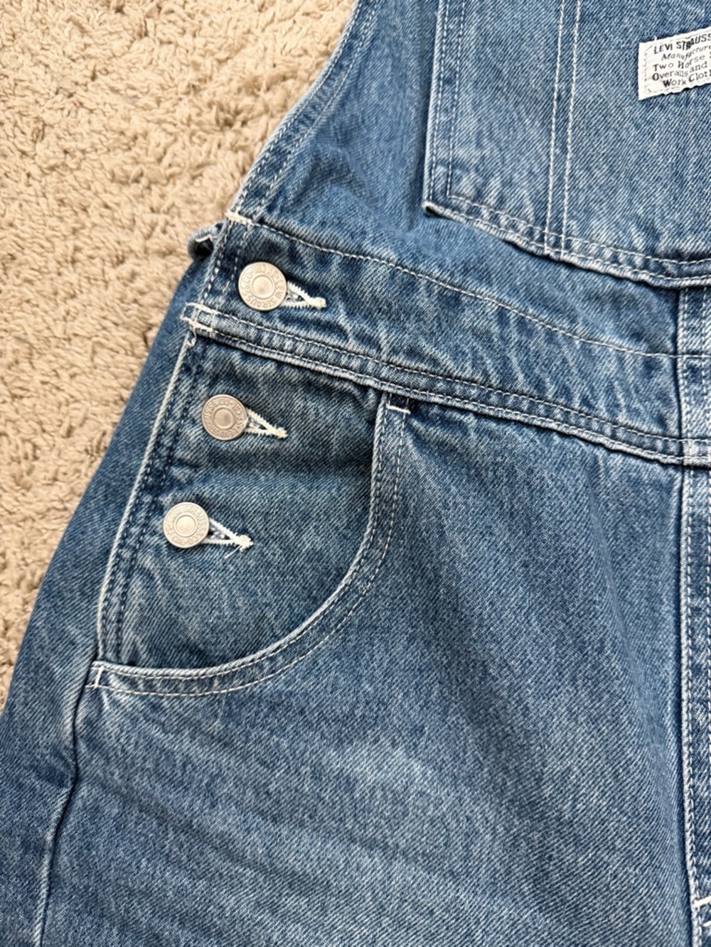 Levi’s Denim Short Overalls - Blue Jean Romper - Picture 7 of 8